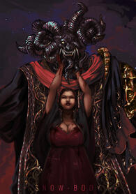 Detailed Human + Creature + Simple bg.